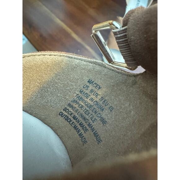 JustFab Espadrille Wedge Brown Peep Toe Sandals Size 9 - Picture 9 of 9